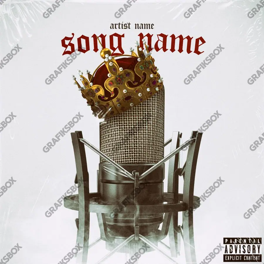 Обложка для песни с парнем «King Mic» — мужской образ и жёсткая, собранная композиция, в оранжевых тонах