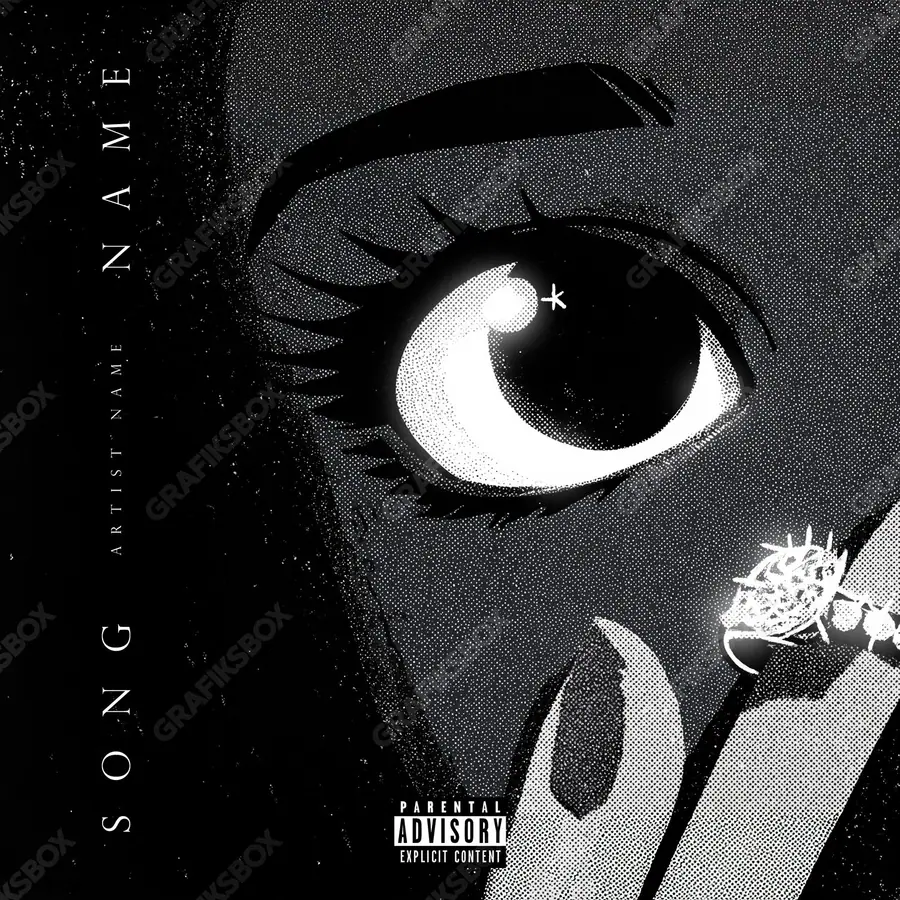 Portada de álbum prediseñada «Sortija» — un encuadre que no encaja en una sola categoría, en una paleta monocroma