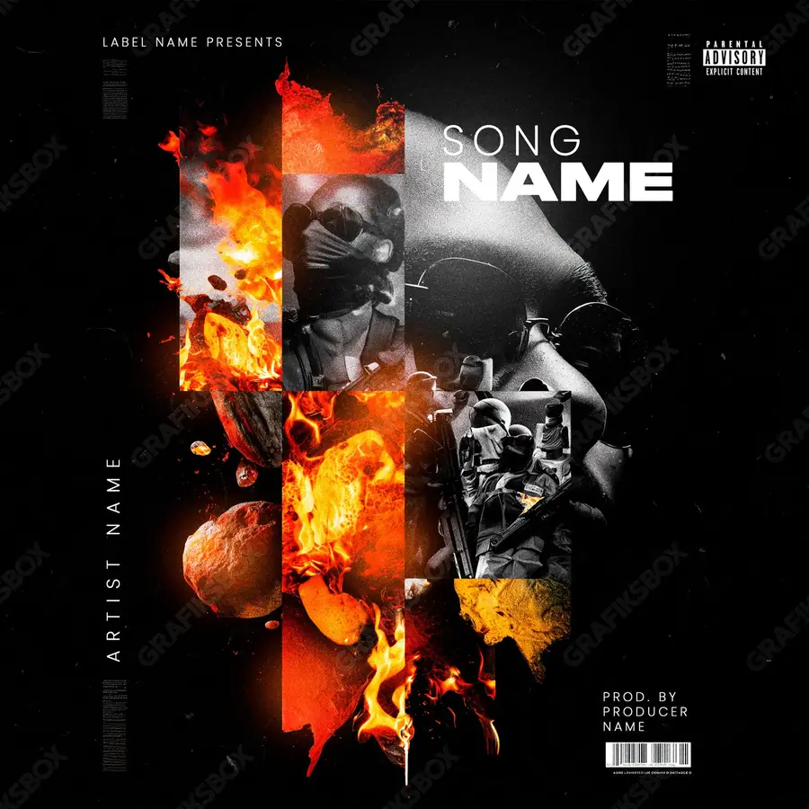 Premade album cover “The Galactic” — a frame that refuses to sit in one category in orange shades