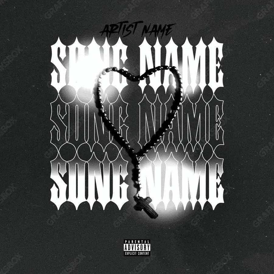 Premade album cover “Santos” — a frame that refuses to sit in one category in a black and white palette
