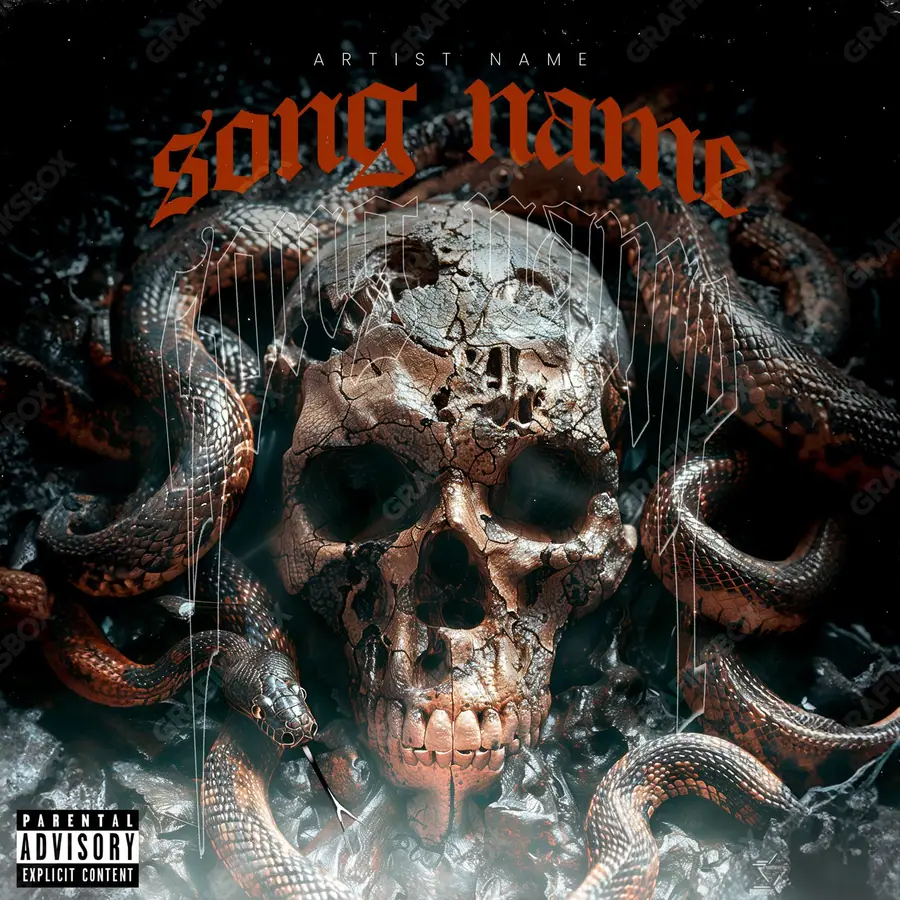 Portada de álbum prediseñada «Bad Surrounded» — un encuadre que no encaja en una sola categoría, en matices anaranjados