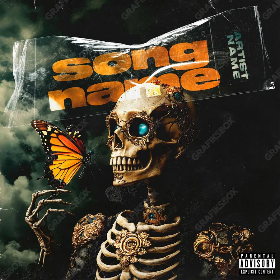 Premade album cover “Mastery” — a frame that refuses to sit in one category in orange shades