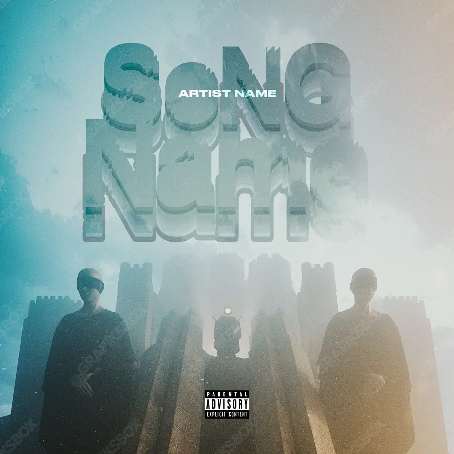 Premade album cover “The Castle” — a frame that refuses to sit in one category in cool blue tones