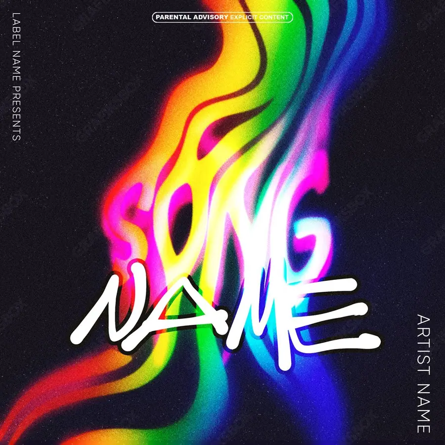 Portada de álbum prediseñada «Rainbow» — un encuadre que no encaja en una sola categoría, en una gama azul