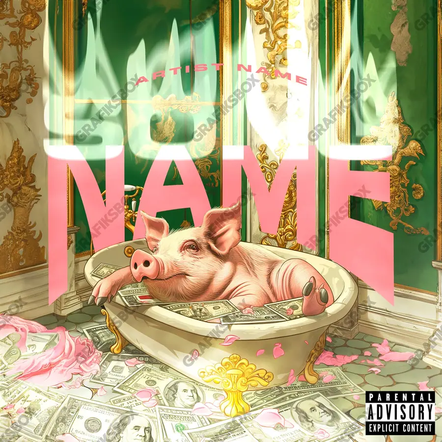 Premade album cover “Puerco” — a frame that refuses to sit in one category in orange shades