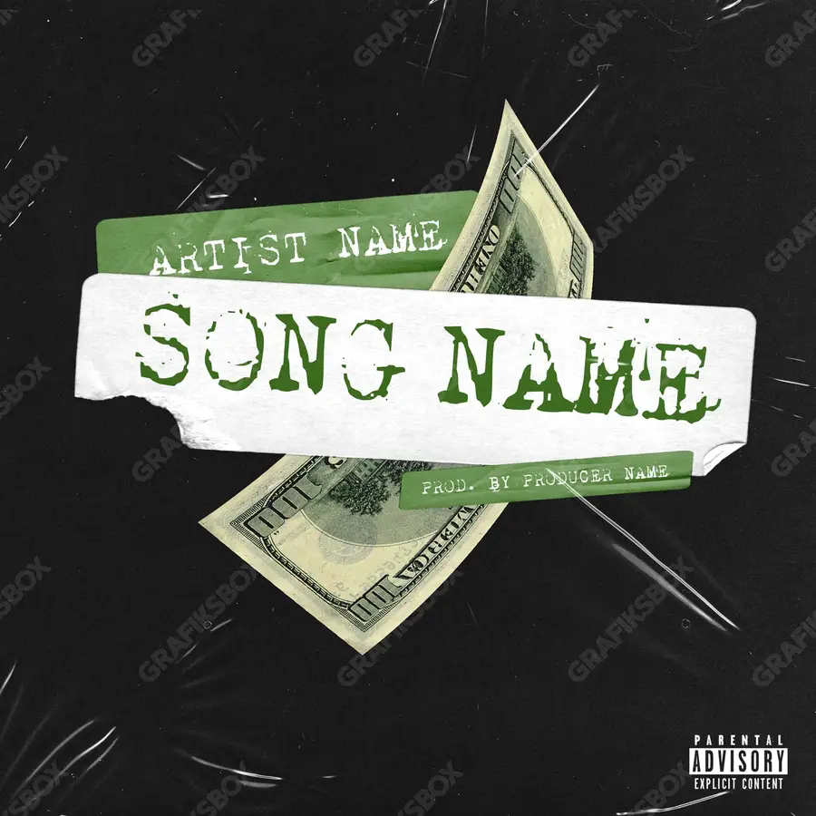 Premade album cover “Green Papers” — a frame that refuses to sit in one category in a green palette