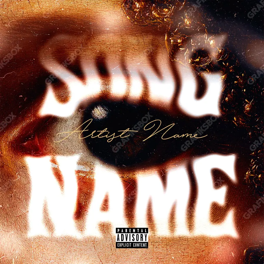 Premade album cover “The Eye of Art” — a portrait frame with a clean composition in an orange palette