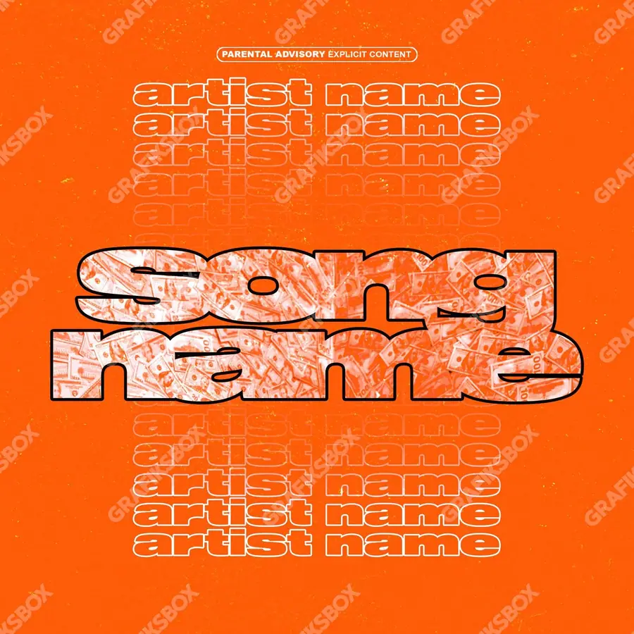 Premade album cover “Bandas” — a subject with a character of its own in an orange palette