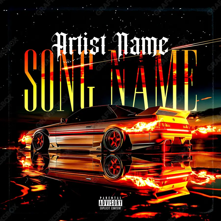 Premade album cover “Gtr” — a subject with a character of its own in orange shades