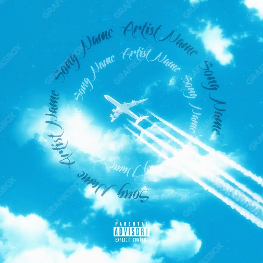 Premade album cover “Air” — an original visual idea with no close match in the catalogue in a blue palette