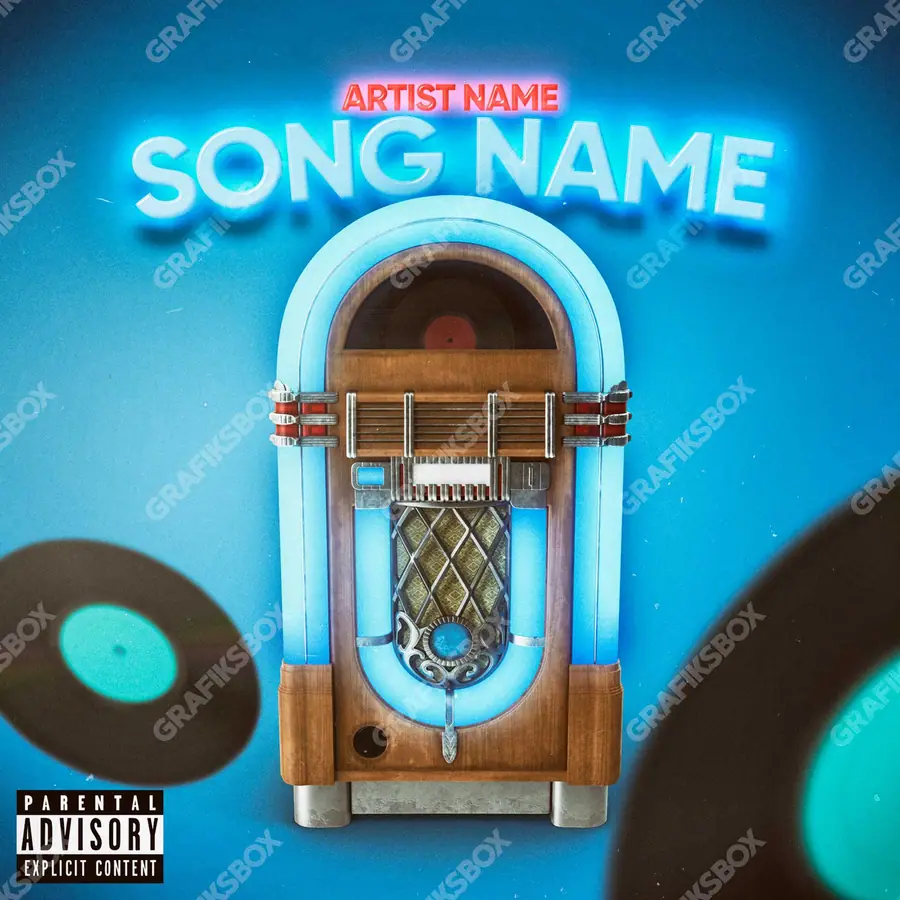 Обложка для трека «Jukebox» — тёмный кадр, в синих тонах