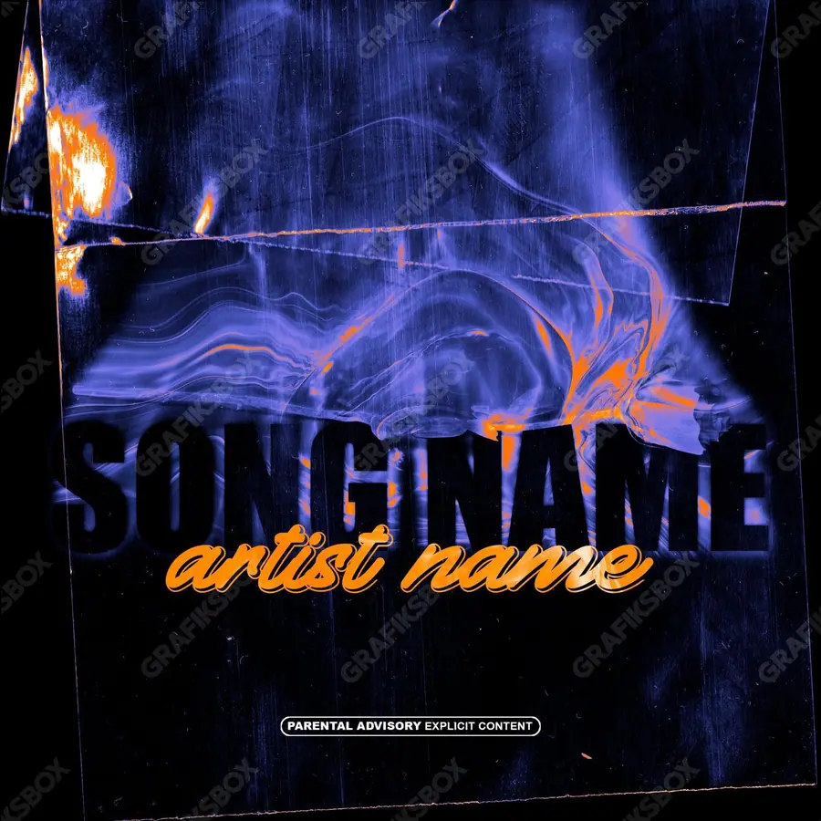 Premade album cover “Liquid Rose” — a floral composition under delicate light in a blue palette
