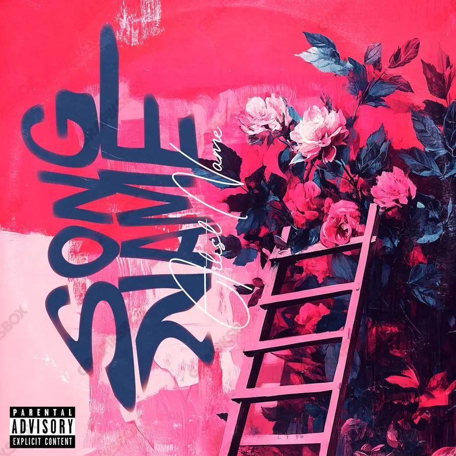 Premade album cover “Your Garden” — flowers in frame and a soft colour range in deep red tones