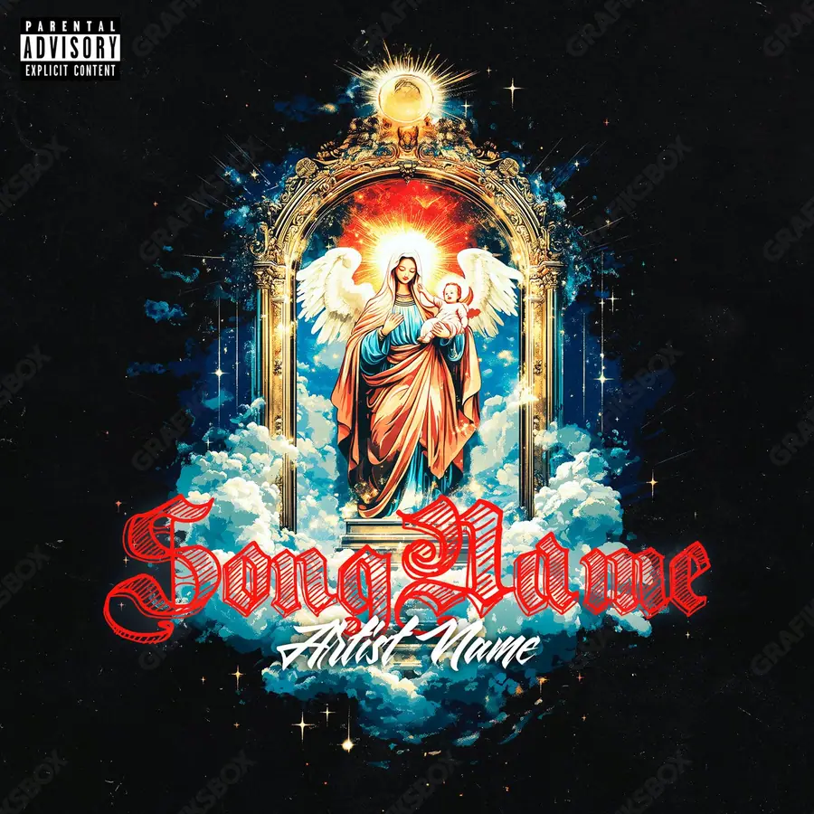 Portada de álbum prediseñada «Heavenly Entry» — un motivo con carácter propio, en una gama roja