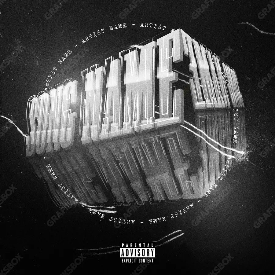 Portada de álbum prediseñada «Crypt» — un encuadre que no encaja en una sola categoría, en una gama en blanco y negro