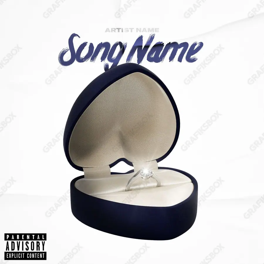Portada de álbum prediseñada «Married Ring» — un encuadre no figurativo construido con color y textura, en una gama en blanco y negro