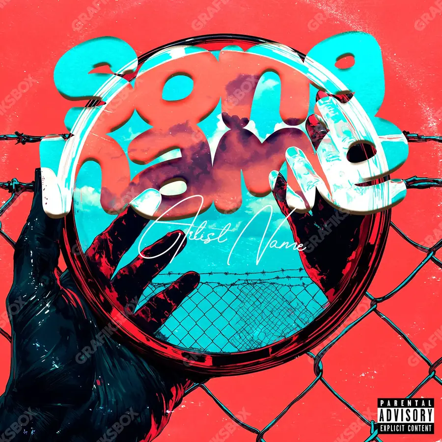 Premade album cover “Escapes” — an original visual idea with no close match in the catalogue in a red palette