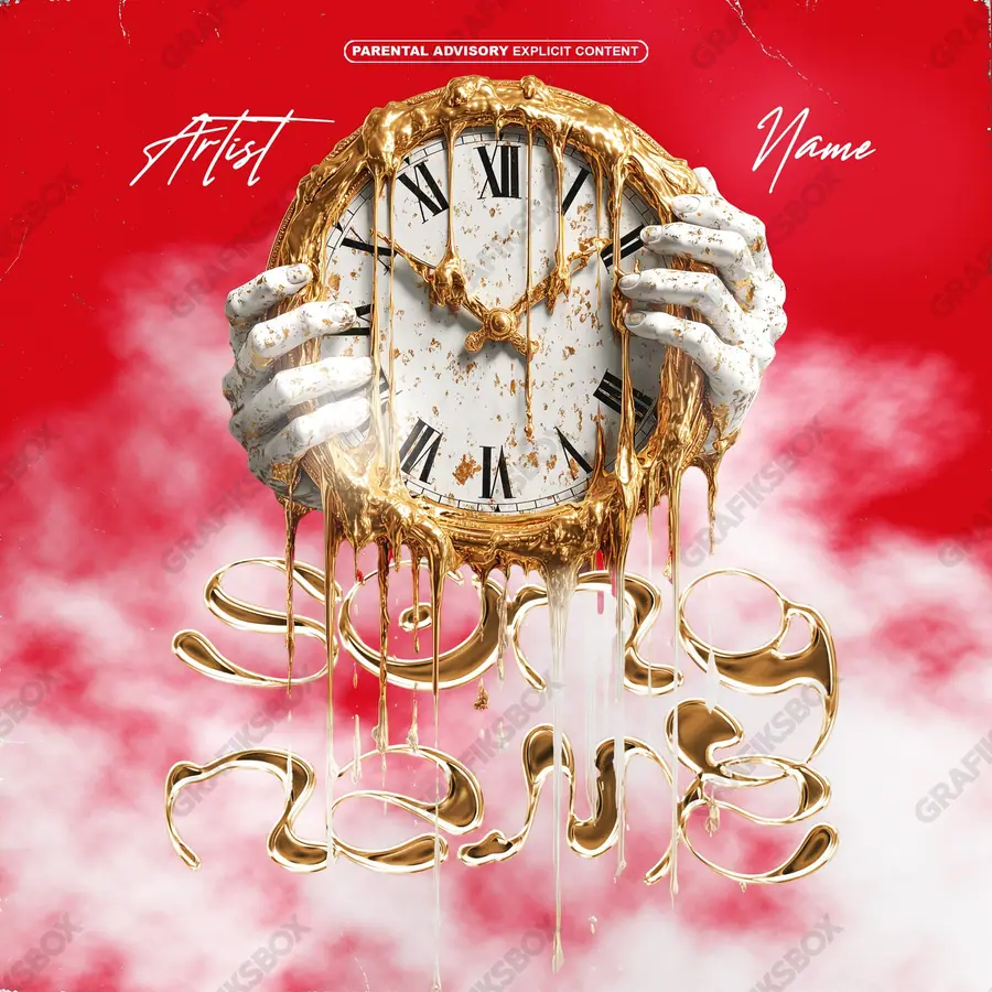 Обложка для песни про роскошь «Time is Gold» — кадр про статус: золото и плотный свет, в золотых тонах