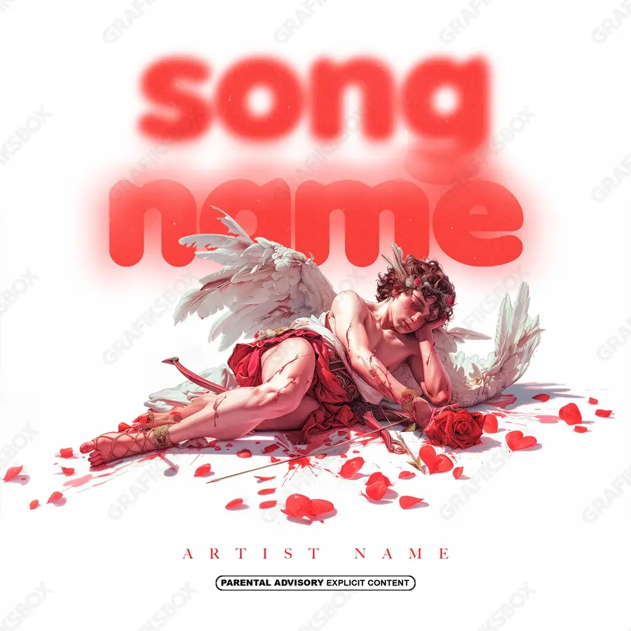 Portada de álbum prediseñada «No Hope» — una idea visual original sin equivalente cercano en el catálogo, en una gama roja