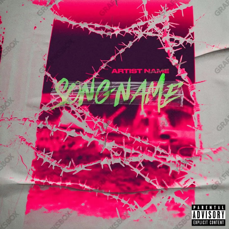 Premade album cover “The War” — an original visual idea with no close match in the catalogue in deep red tones