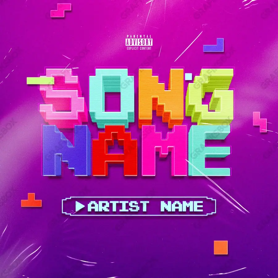 Premade album cover “Player 1” — an original visual idea with no close match in the catalogue in pink shades
