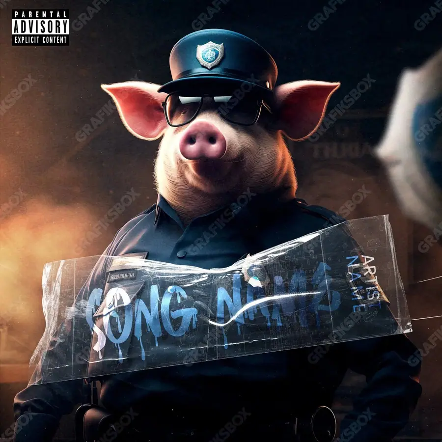 Premade album cover “Copig” — a subject with a character of its own in an orange palette