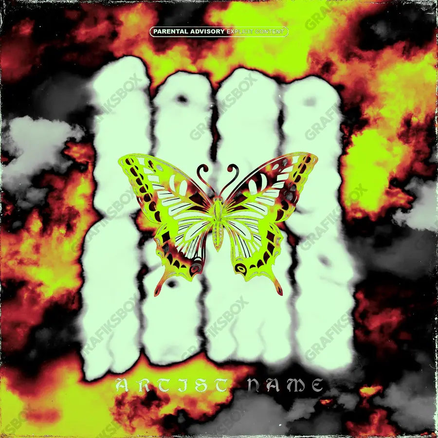 Premade album cover “My Metamorphosis” — a subject with a character of its own in green shades