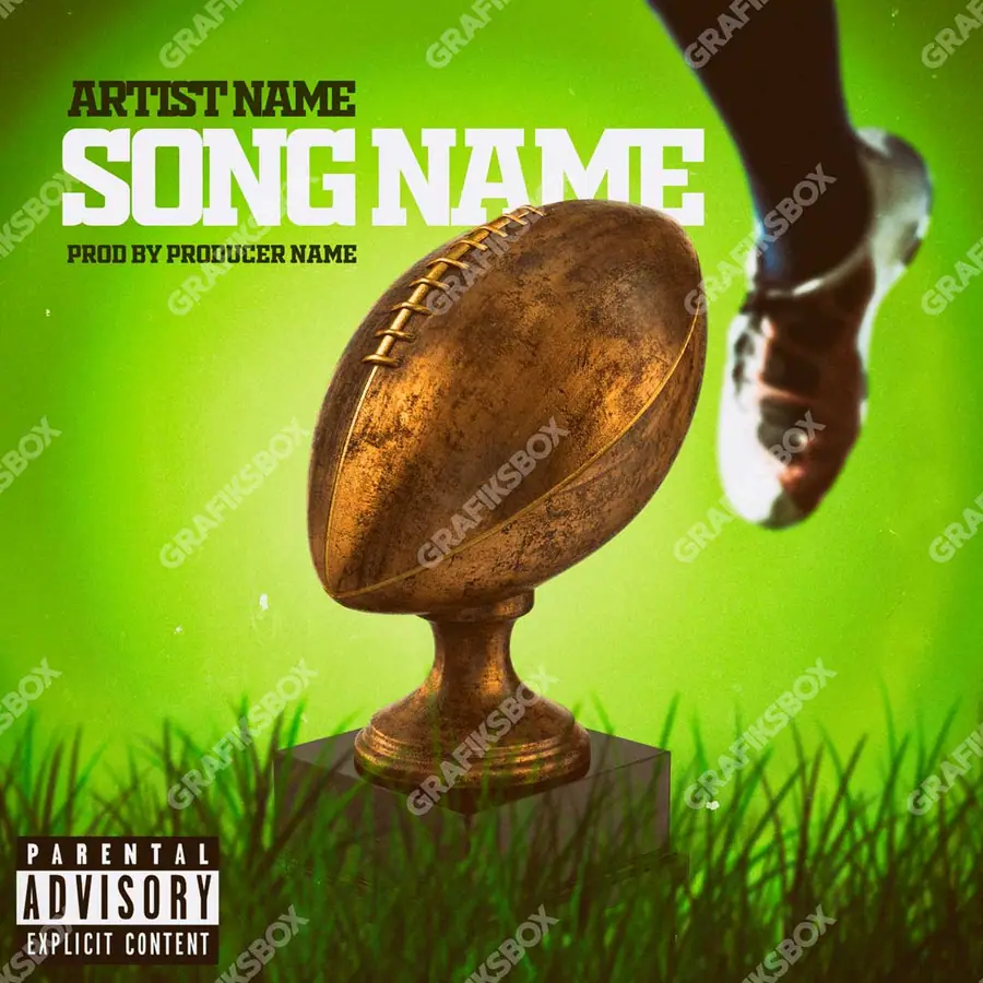 Premade album cover “Kicktag” — a frame that refuses to sit in one category in a green palette