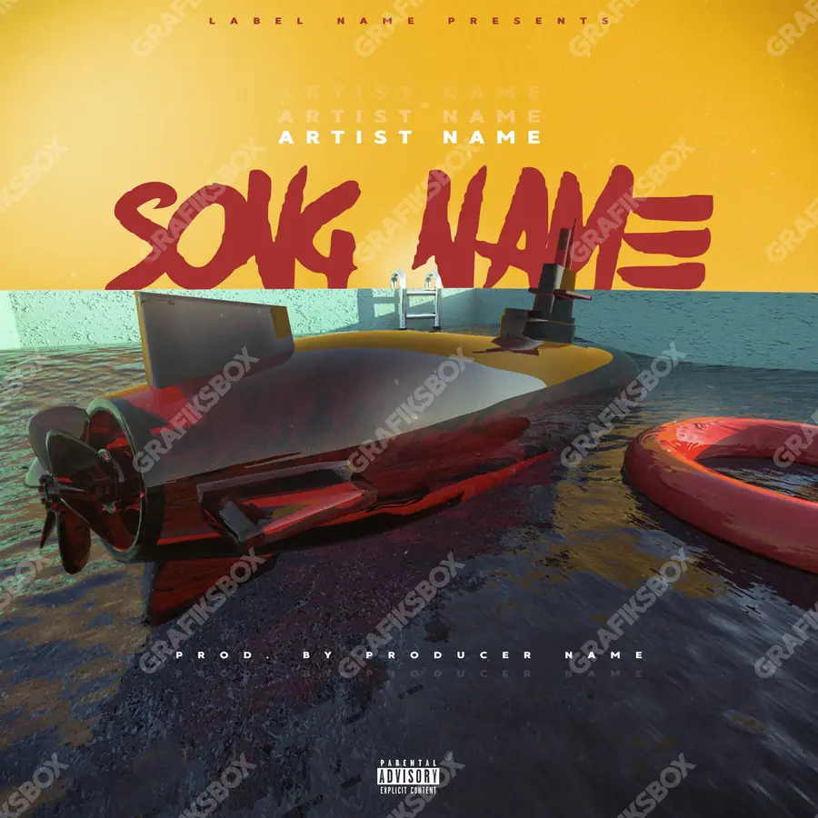 Premade album cover “Submariner” — a subject with a character of its own in orange shades