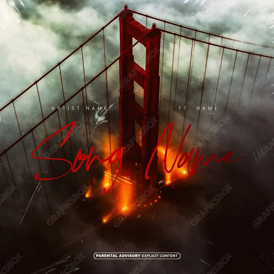 Portada de álbum prediseñada «To the hill» — una idea visual original sin equivalente cercano en el catálogo, en tonos rojos intensos