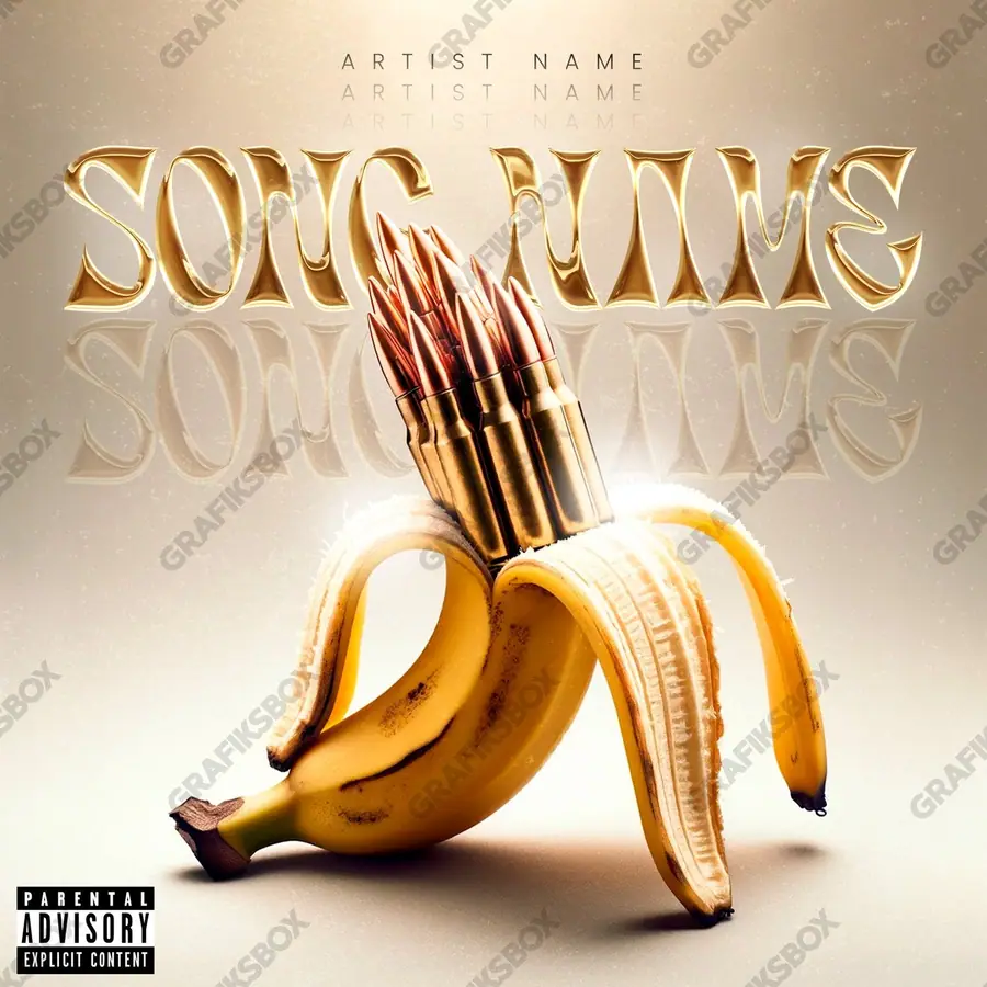 Portada de álbum prediseñada «Peine Banana» — un encuadre que no encaja en una sola categoría, en una gama naranja