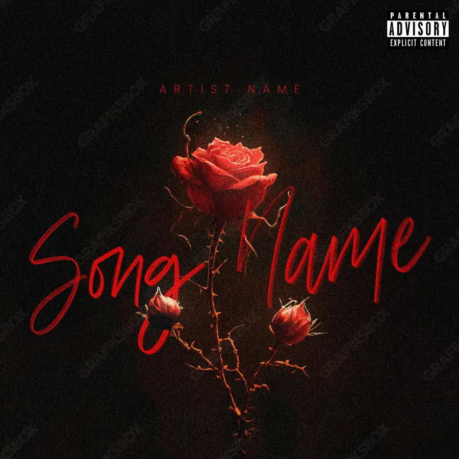 Portada de álbum prediseñada «Spines» — un motivo con carácter propio, en una gama roja