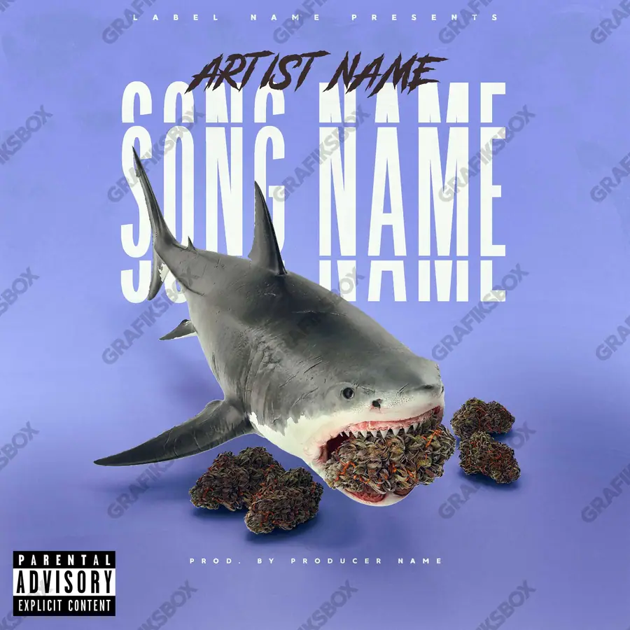 Купить обложку для трека «Dope Shark» — яркий кадр, в синих тонах