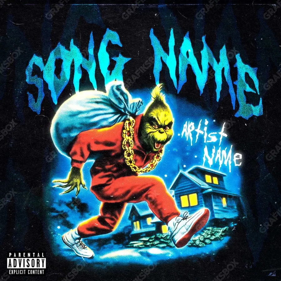 Обложка для трека с ночным сюжетом «Ruins Night» — тёмный кадр, где свет работает точечно, в синих тонах