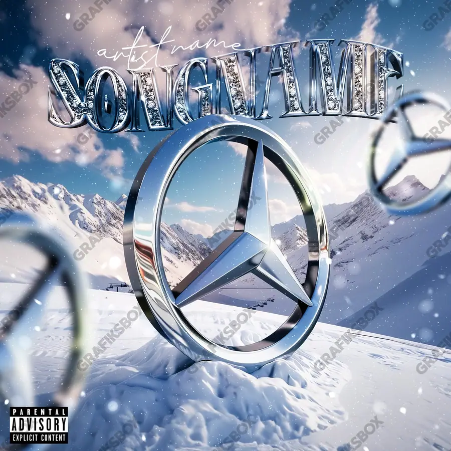 Купить обложку для трека с природой «Snow Benz» — спокойный природный сюжет и много воздуха, в синих тонах