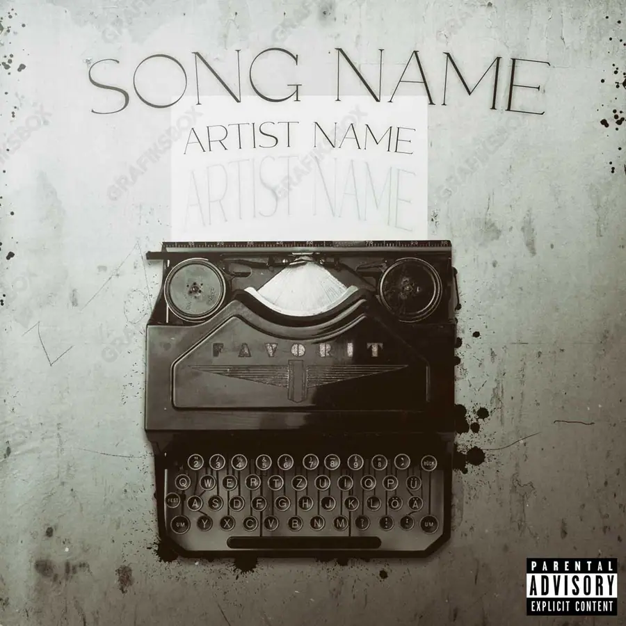 Premade album cover “Typis” — a subject with a character of its own in a monochrome palette