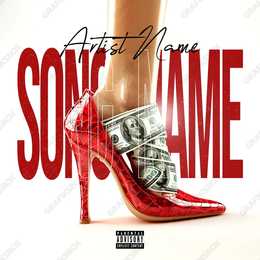 Premade album cover “Empowered” — a frame that refuses to sit in one category in a red palette