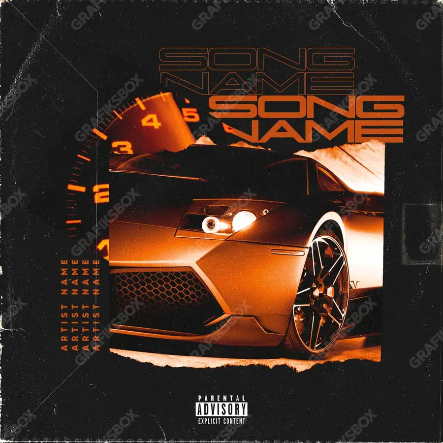 Premade album cover “Speed” — a subject with a character of its own in orange shades