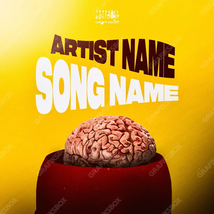 Portada de álbum prediseñada «Thinking» — una idea visual original sin equivalente cercano en el catálogo, en una gama dorada