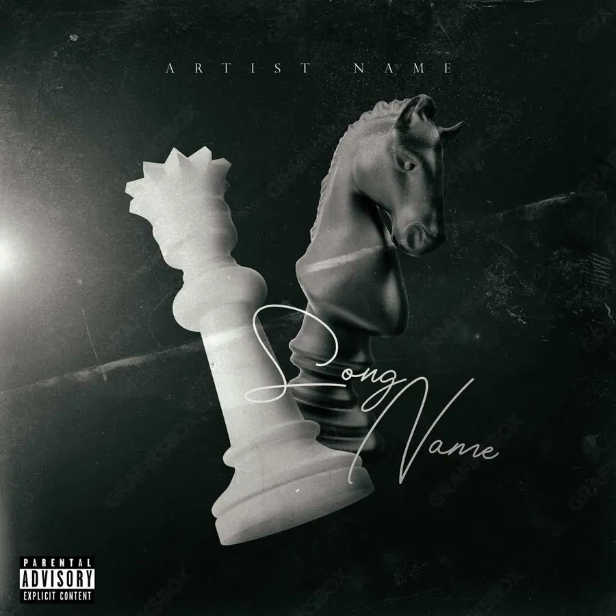 Купить обложку для трека «My Game» — тёмный кадр, в чёрно-белом