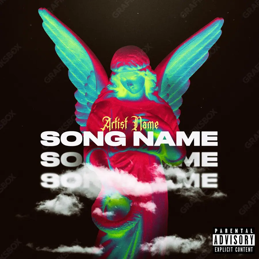 Premade album cover “Your Angel” — a grim scene holding its tension in a red palette