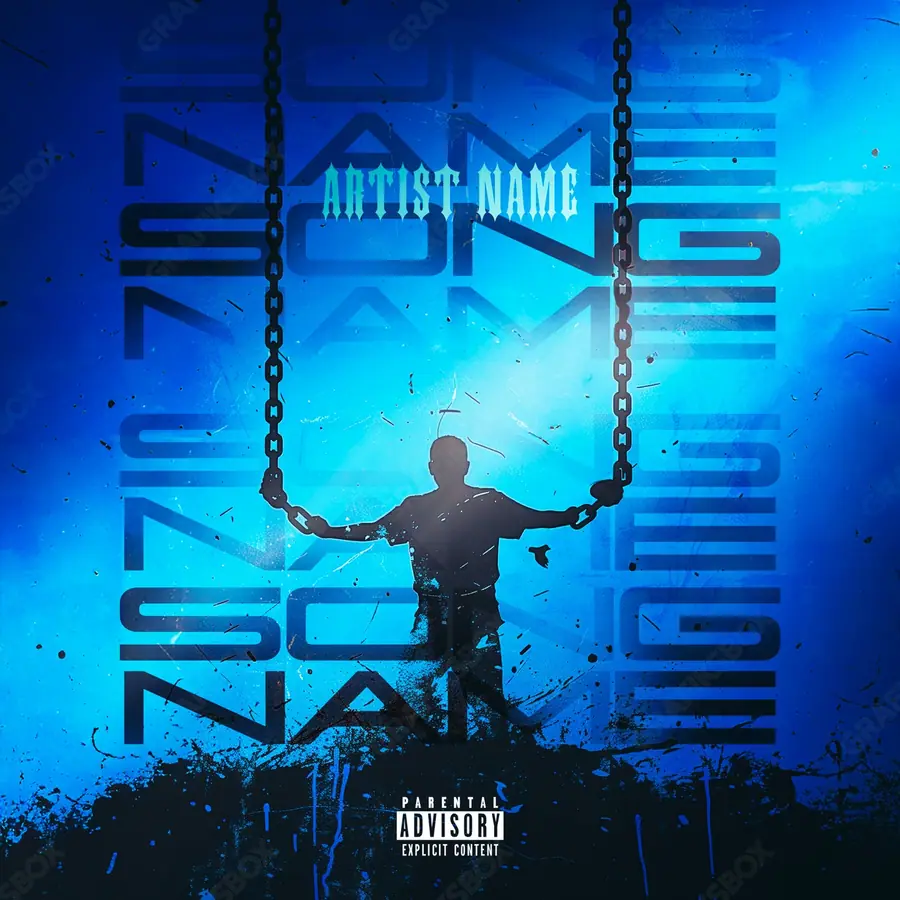 Portada de álbum prediseñada «Last Captive» — una idea visual original sin equivalente cercano en el catálogo, en tonos azules fríos