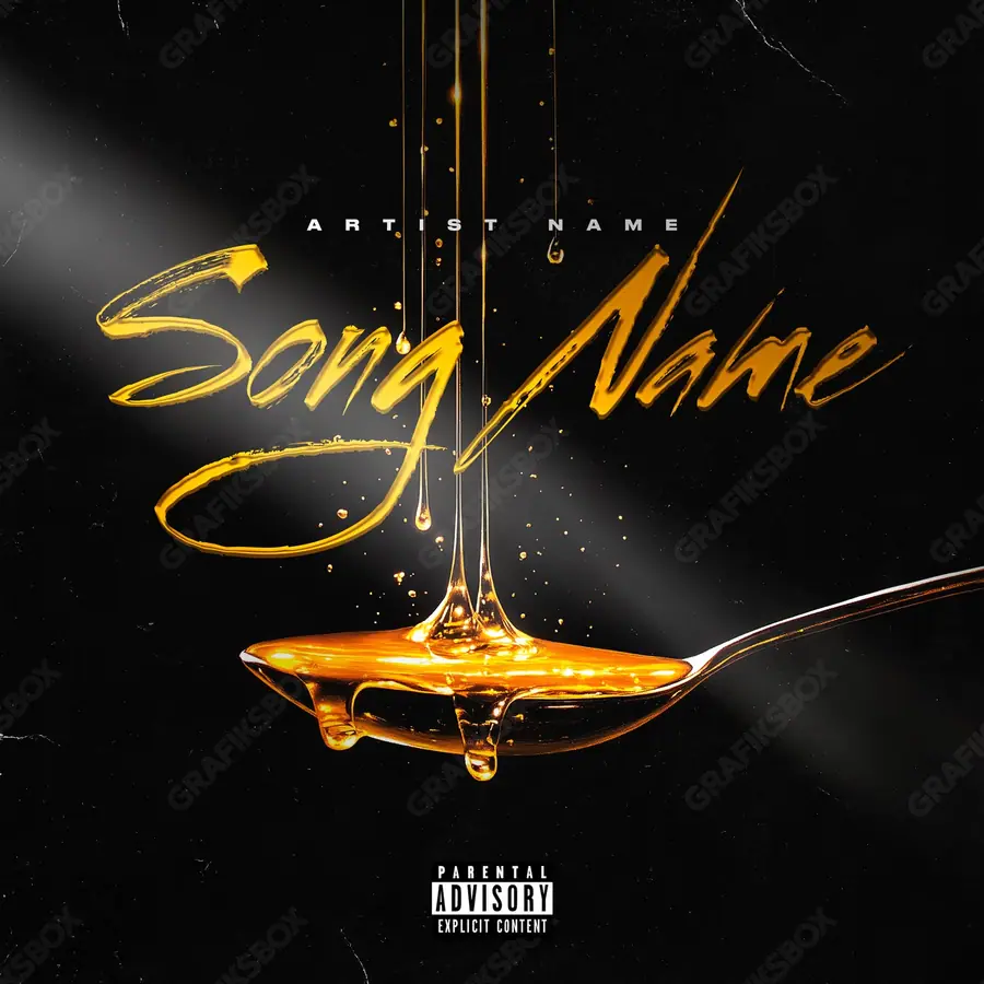 Premade album cover “Scoop” — an original visual idea with no close match in the catalogue in orange shades