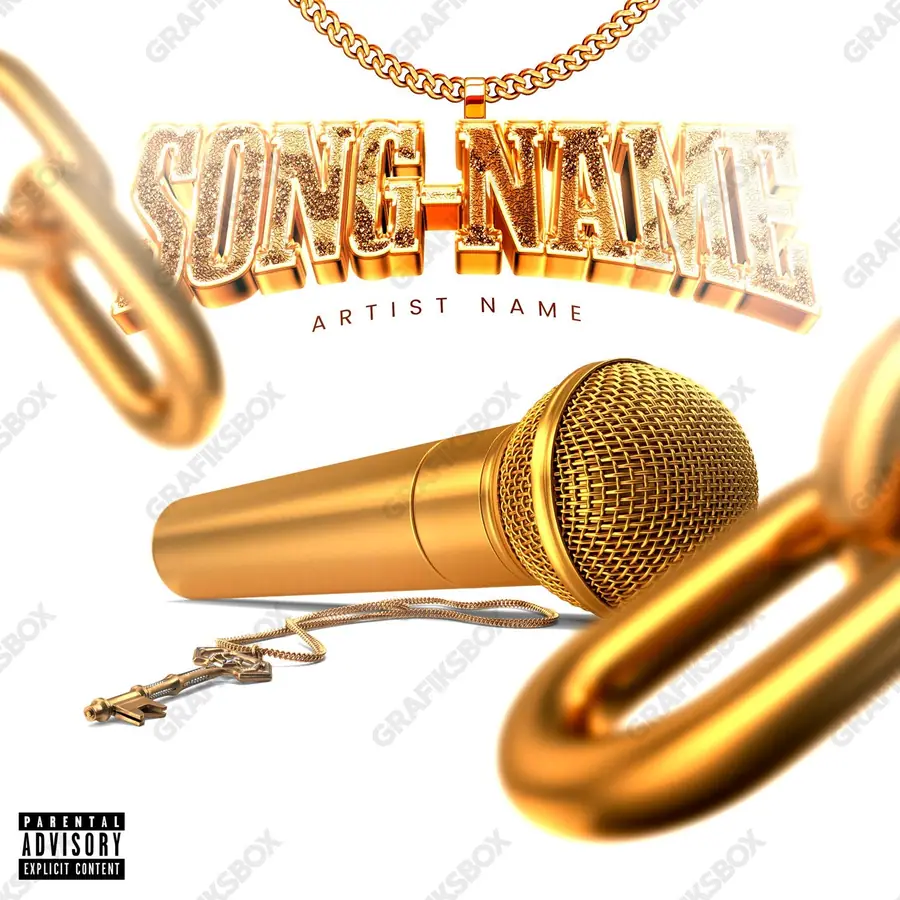 Premade album cover “Golden” — a frame about status, gold under heavy light in a gold palette