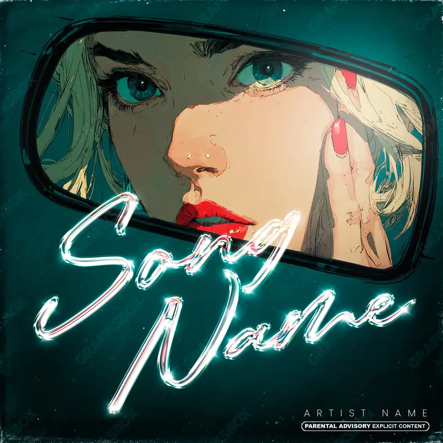 Premade album cover “Unease” — an original visual idea with no close match in the catalogue in cool blue tones