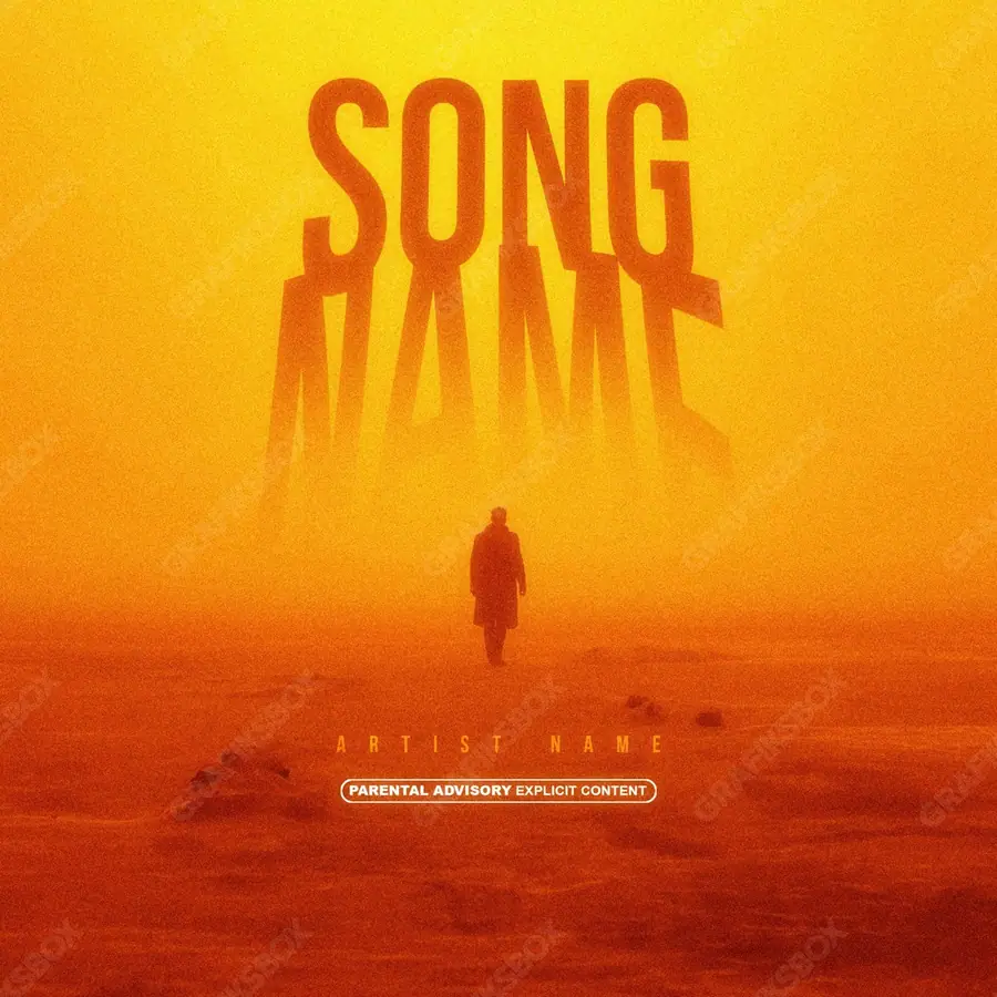 Premade album cover “Visualize” — an original visual idea with no close match in the catalogue in orange shades