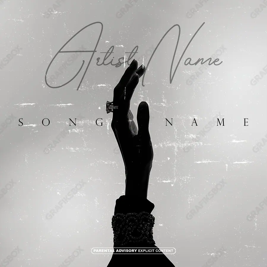 Premade album cover “Ally” — a subject with a character of its own in a black and white palette