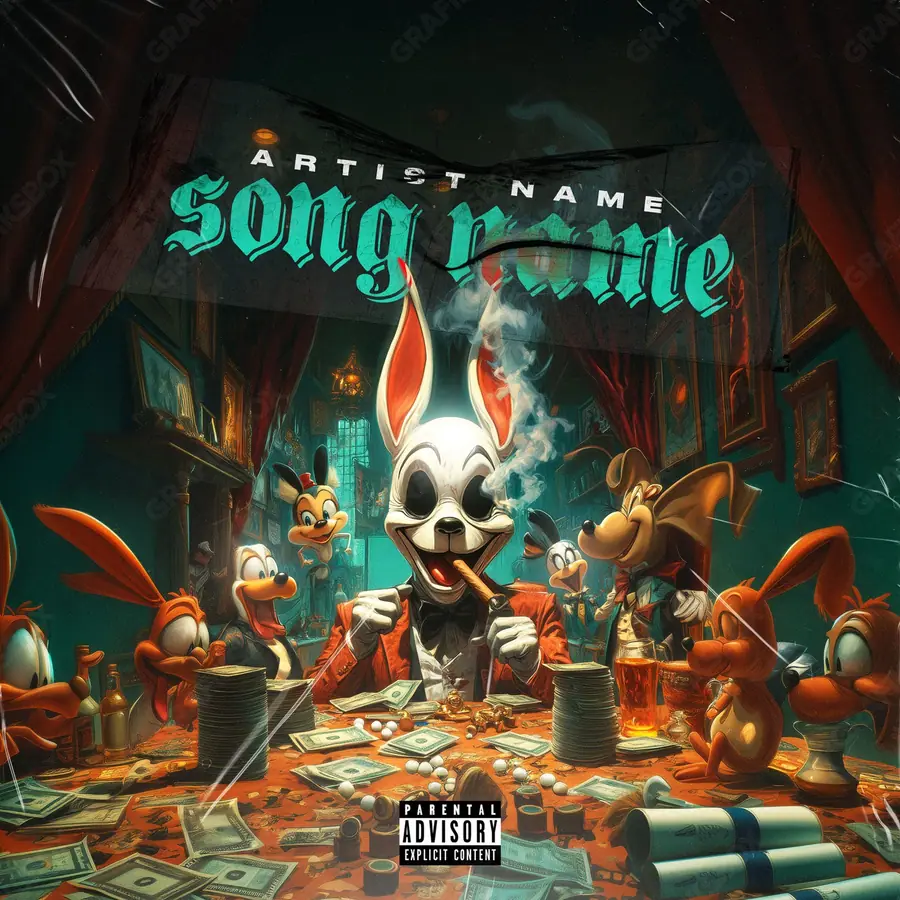 Portada de álbum prediseñada «Gamblers» — un encuadre que no encaja en una sola categoría, en una gama naranja