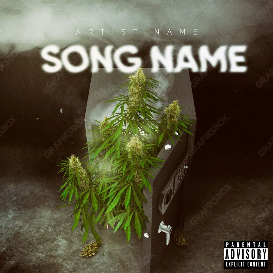 Portada de álbum prediseñada «Locked Weed» — un motivo con carácter propio, en matices verdes