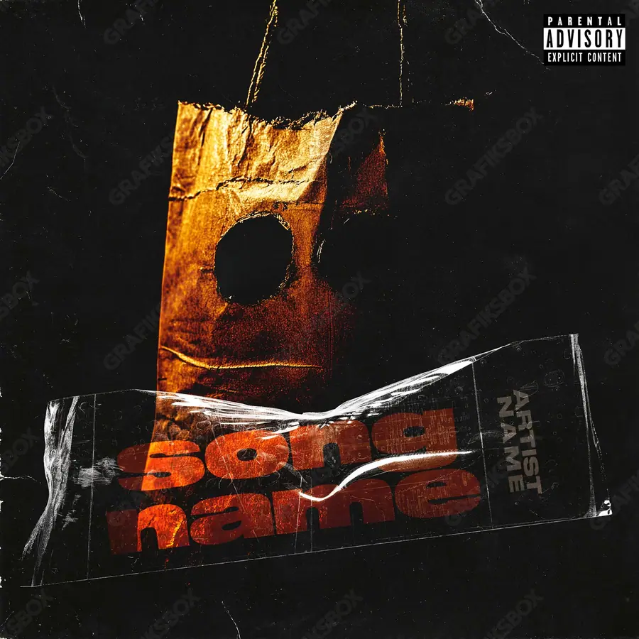Premade album cover “Shadowy” — an original visual idea with no close match in the catalogue in orange shades